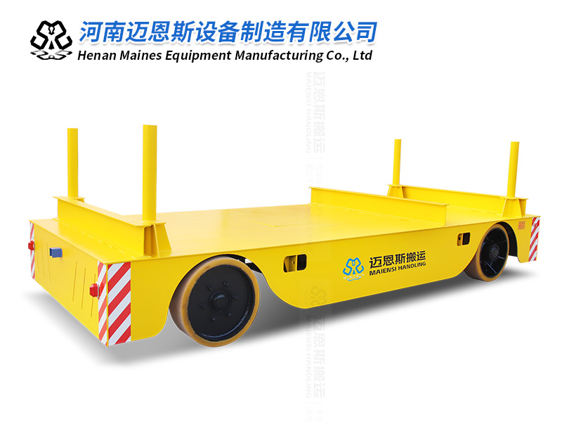 鋼管搬運(yùn)無(wú)軌電動(dòng)平車試機(jī)成功