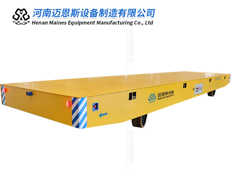 大噸位重載搬運(yùn)電動平板車轉(zhuǎn)運(yùn)車試機(jī)成功